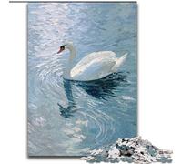 Puzzle da 1000 pezzi "Cigno bianco nel lago", puzzle per adulti da 1000 pezzi, gioco di attività per famiglie, decorazione da parete per la casa (dimensioni 26x38cm)