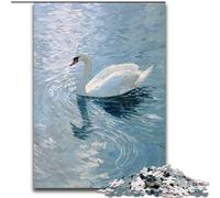 Puzzle da 1000 pezzi "Cigno bianco nel lago", regalo di Natale per adulti, ideale per ufficio, camera da letto e soggiorno (dimensioni 50x75cm)