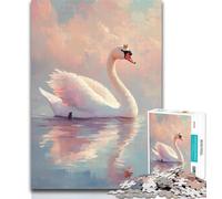Puzzle da 1000 pezzi Cigno bianco Puzzle da 1000 pezzi per adulti e adolescenti, allena il cervello e le mani, regali per amici e familiari 26x38cm