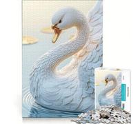 Puzzle da 1000 pezzi "Cigno bianco sull'acqua" gioco pratico interazione genitore-figlio collezione d'artista opera d'arte 38x26cm