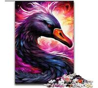 Puzzle da 1000 pezzi "Cigno nero", regalo per il divertimento in famiglia, perfetto per le vacanze e le serate di gioco interattive (dimensioni 50x75cm).