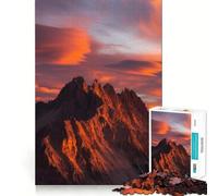 Puzzle da 1000 pezzi "Cima di montagna al tramonto" per adulti, gioco di logica, rilassante e divertente, taglio perfetto, regalo elegante (50x75cm)