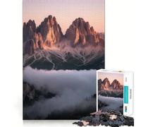 Puzzle da 1000 pezzi "Cime montuose sopra le nuvole" per ragazzi, ideale per migliorare la memoria, senza stress, con un design che facilita l'assemblaggio e un regalo speciale (38x52cm)