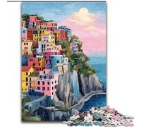 Puzzle da 1000 pezzi Cinque Terre in cartone, 26x38cm, perfetto per adolescenti, per creare legami familiari, rompicapo e regalo fai da te per la casa