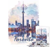 Puzzle da 1000 pezzi città acquerello decorazione per la casa giocattoli ottimi regali e giocattoli gioco pratico interessante riduzione dello stress dimensioni 38x52cm