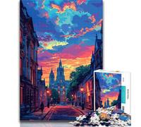 Puzzle da 1000 pezzi Città al tramonto Puzzle da 1000 pezzi per adolescenti, giocattoli, giochi educativi, antistress, decorazioni per la casa uniche e regali 50x75cm