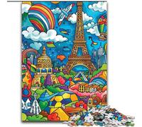 Puzzle da 1000 pezzi, città colorata, per adulti, giocattoli da 1000 pezzi, regalo educativo, intellettuale, rilassante, divertente, gioco per famiglie (dimensioni 26x38cm)