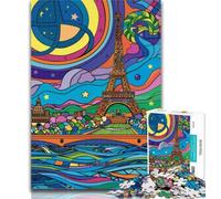 Puzzle da 1000 pezzi Città colorata Puzzle da 1000 pezzi per adulti e adolescenti, collezione di giocattoli, giochi intellettuali e artisti, belle arti 50x75cm