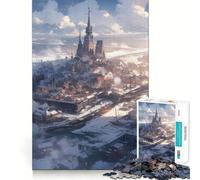 Puzzle da 1000 pezzi "Città del Porto Invernale" Gioco di concentrazione mentale Taglio di precisione Bordi lisci Gioco significativo per costruire connessioni (50x75cm)