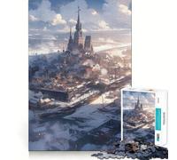 Puzzle da 1000 pezzi "Città del porto invernale",gioco di memoria,taglio di precisione,attività creativa interattiva per stimolare la mente a casa (38x52cm)