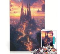 Puzzle da 1000 pezzi "Città Fantasy", gioco interattivo, allena la mente e la manualità, con pezzi a incastro di forma casuale 38x52cm