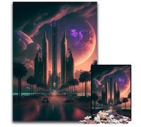 Puzzle da 1000 pezzi "Città futuristica" per adulti, perfetto per adolescenti, per rafforzare i legami familiari, rompicapo e regalo fai da te per la casa, 26X38CM/10,23x14,96 pollici.