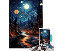 Puzzle da 1000 pezzi "Città in un buco nero" - Sfida educativa - Gioco impegnativo per famiglie - Adatto a persone dai 14 anni in su (50x75cm)