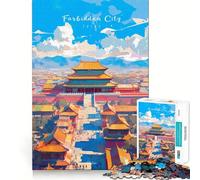 Puzzle da 1000 pezzi Città Proibita Uno Sguardo Ideale da Tagliare Decorazione Gioco Cognitivo Regalo Facile Gioco di Tempo Libero Regalo di Compleanno (50x75cm)