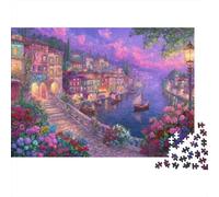 Puzzle da 1000 pezzi "Città romantica con canali veneziani - Scena notturna con canali" per adulti, gioco educativo, bellissima decorazione, difficile e stimolante, regalo di compleanno. 38x26cm