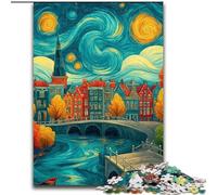 Puzzle da 1000 pezzi "Città sotto il cielo notturno", gioco di attività per famiglie per adolescenti, rompicapo impegnativo (dimensioni 26x38cm)