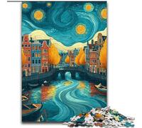 Puzzle da 1000 pezzi "Città sotto il cielo notturno" per adolescenti e famiglie, perfetto regalo di Natale (dimensioni 50x75cm)