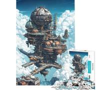 Puzzle da 1000 pezzi "Città Steampunk nel Cielo" - Difficile e stimolante per il divertimento di tutta la famiglia - Giocattolo decorativo da parete per ragazzi dai 14 anni in su (38x26cm)