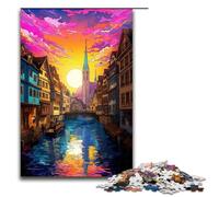 Puzzle da 1000 pezzi Città Vecchia di Zurigo per adulti puzzle in legno ottimo regalo per Natale 75x50 cm