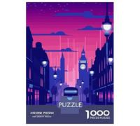 Puzzle Da 1000 Pezzi City Synthwave Retro Puzzle Per Adulti Giochi Per Famiglie Ma Divertenti E Umoristici Regali Unici Per Compleanno E Natale 70x50cm/1000pcs