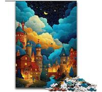 Puzzle da 1000 pezzi "City Under The Night Sky" per adulti e adolescenti, interessante strumento per ridurre lo stress e favorire l'interazione genitore-figlio (26x38cm)