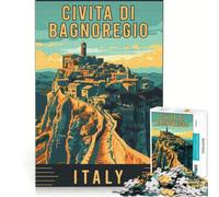 Puzzle da 1000 pezzi Civita Di Bagnoregio | Attività difficili ma divertenti da fare a casa per rafforzare l'amore tra le coppie. 38x52cm