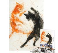 Puzzle da 1000 pezzi Clash of the Cats Decorazione per la casa Giocattoli Ottimi regali e giocattoli Gioco pratico Interessante riduzione dello stress Dimensioni 50x75cm