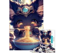 Puzzle da 1000 pezzi Cleopatra Gatto Ramen Sfida di intelligenza Giocattolo avvincente Giochi rilassanti Decorazione perfetta Regalo di Babbo Natale segreto (Dimensioni 38x26cm)