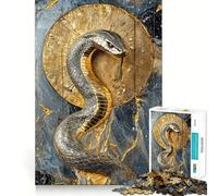 Puzzle da 1000 pezzi "Cobra Radioso del Sole" per adolescenti, gioco di logica fine, divertimento rilassante, decorazione da parete con bordi puliti (38x26cm)