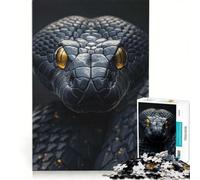 Puzzle da 1000 pezzi "Cobra reale nel fumo nero" gioco rompicapo rilassante e stimolante per l'intelletto regalo di compleanno regalo 50x75cm