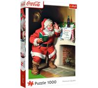 Puzzle da 1000 pezzi Coca-Cola di Natale - Babbo Natale al caminetto