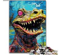 Puzzle da 1000 pezzi Coccodrilli del Nilo colorati Puzzle impossibili per adulti dimensioni 50x75cm Gioco per adulti Regalo Gioco interattivo per famiglie Sfida mentale Regalo