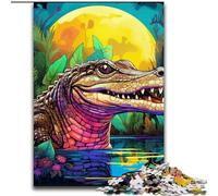 Puzzle da 1000 pezzi, coccodrillo del Nilo psichedelico, puzzle da 1000 pezzi, Capodanno, regalo per le feste (dimensioni 26x38cm)