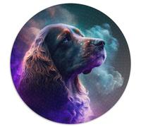 Puzzle da 1000 pezzi Cocker Spaniel Nebula, regalo per bambini, puzzle rotondo da 1000 pezzi, attività divertenti a casa, regalo di compleanno, regali da viaggio 67,5x67,5 cm