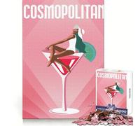 Puzzle da 1000 pezzi "Cocktail Cosmopolitan" con taglio preciso,divertente sfida per la mente,gioco per il tempo libero,regalo di Natale (38x52cm)