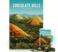 Puzzle da 1000 pezzi "Colline di cioccolato a Bohol" - Gioco di precisione e divertente per allenare la mente e creare momenti di pace,un'opera d'arte natalizia (50x75cm)