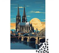 Puzzle Da 1000 Pezzi - Cologne Cathedral Sunset-3 Puzzle Gioco Rompicapo Decorazione Da Parete Offerta Come Regalo Per Tutta La Famiglia 70x50cm/1000pcs