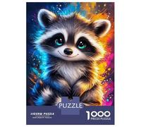 Puzzle Da 1000 Pezzi Color Splash Raccoon Puzzle Per Adulti Gioco Pratico Sfida Difficile Interazione Genitore-figlio 38x26cm/1000pcs
