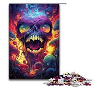 Puzzle da 1000 pezzi colorati con mostri psichedelici al neon per adulti giochi di puzzle in legno per famiglie (dimensioni 75x50 cm)