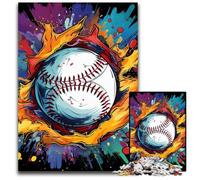 Puzzle da 1000 pezzi colorati da baseball per adulti, ideali per gli innamorati, perfetti come regalo di Natale, Capodanno e San Valentino, 50x75CM/19,68x29,52 pollici.