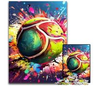 Puzzle da 1000 pezzi colorati da tennis per adulti, puzzle in legno per serate di gioco in famiglia, opera d'arte decorativa fai da te, 50x75CM/19,68x29,52 pollici