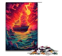 Puzzle da 1000 pezzi colorati e psichedelici da crociera sul mare per adulti puzzle in legno difficili e impegnativi 1000 pezzi (75x50 cm)