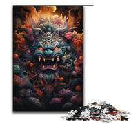 Puzzle da 1000 pezzi colorati mostro psichedelico re puzzle in legno per bambini interazione genitori-figli 1000 pezzi (38x26 cm)