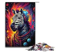 Puzzle da 1000 pezzi colorati psichedelici animali zebra puzzle per adulti e bambini puzzle in legno giocattolo educativo antistress puzzle da 1000 pezzi (38x26 cm)