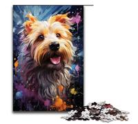 Puzzle da 1000 pezzi colorati psichedelici con cane e terrier sottomarino per adulti divertenti per tutta la famiglia antistress sfida difficile (dimensioni 75x50 cm)