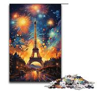 Puzzle da 1000 pezzi colorati psichedelici della Torre Eiffel in legno per bambini interazione genitori-figli 1000 pezzi (38x26 cm)