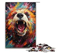 Puzzle da 1000 pezzi colorati puzzle psichedelici di animali panda puzzle in legno giochi educativi decorazione per la casa 1000 pezzi (75x50 cm)