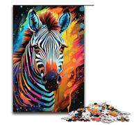 Puzzle da 1000 pezzi colorati puzzle psichedelici di zebra puzzle in legno giochi educativi decorazione per la casa 1000 pezzi (38x26 cm)