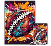 Puzzle da 1000 pezzi colorato a tema football americano, puzzle in legno per adulti, rompicapo stimolante, giocattolo rilassante per adolescenti, 50x75CM/19,68x29,52 pollici