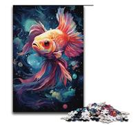 Puzzle da 1000 pezzi colorato con pesci rossi e galassia psichedelica divertente puzzle per la famiglia ottimo regalo per gli appassionati di anime regalo per adulti da 1000 pezzi.